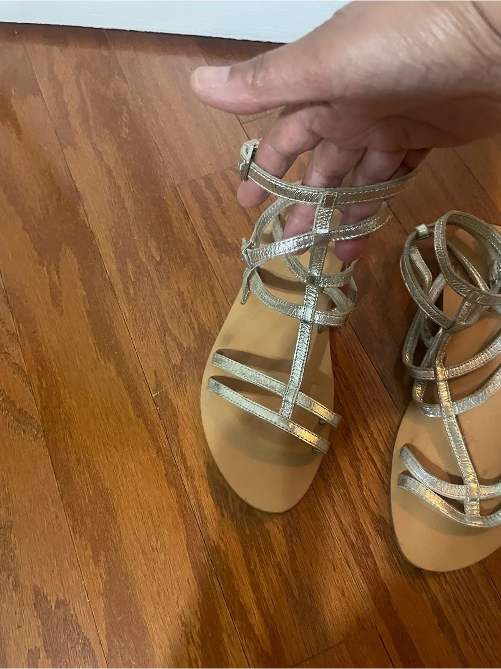 Zara Silver Strappy Gladiator Sandals - Picture 3 of 6